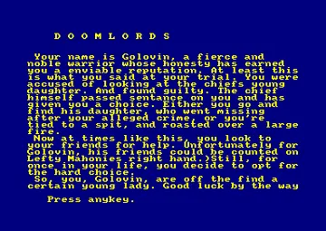 Doomlords (UK) (1988) screen shot title